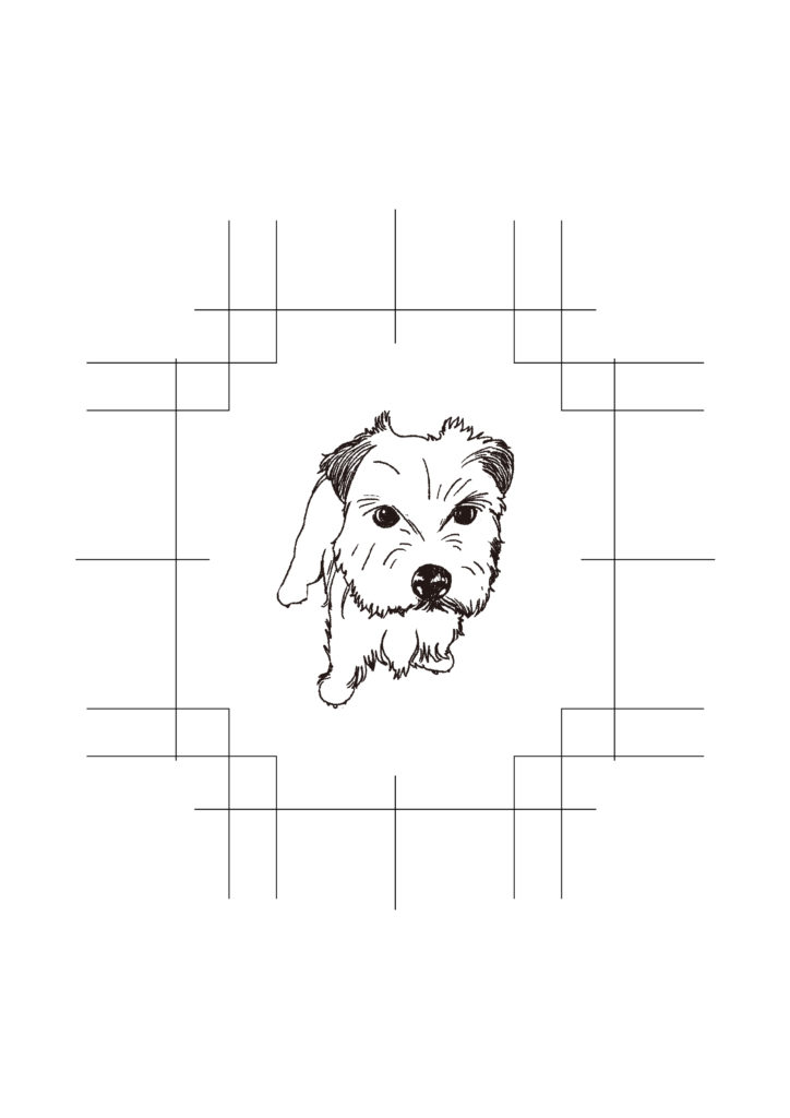 犬イラストデザインデータ/レーザー彫刻用