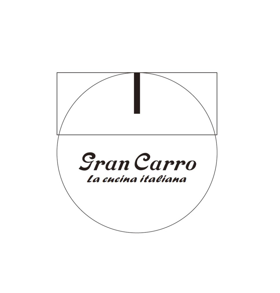 刻印用レイアウト図案　イタリアンレストランのロゴをレーザー彫刻したカトラリーレストの製作　2023年1月13日